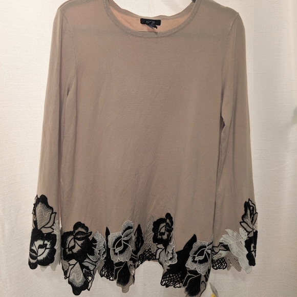 Alfani Lace Trimmed Scoop Neck Sweater - Picture 6 of 6